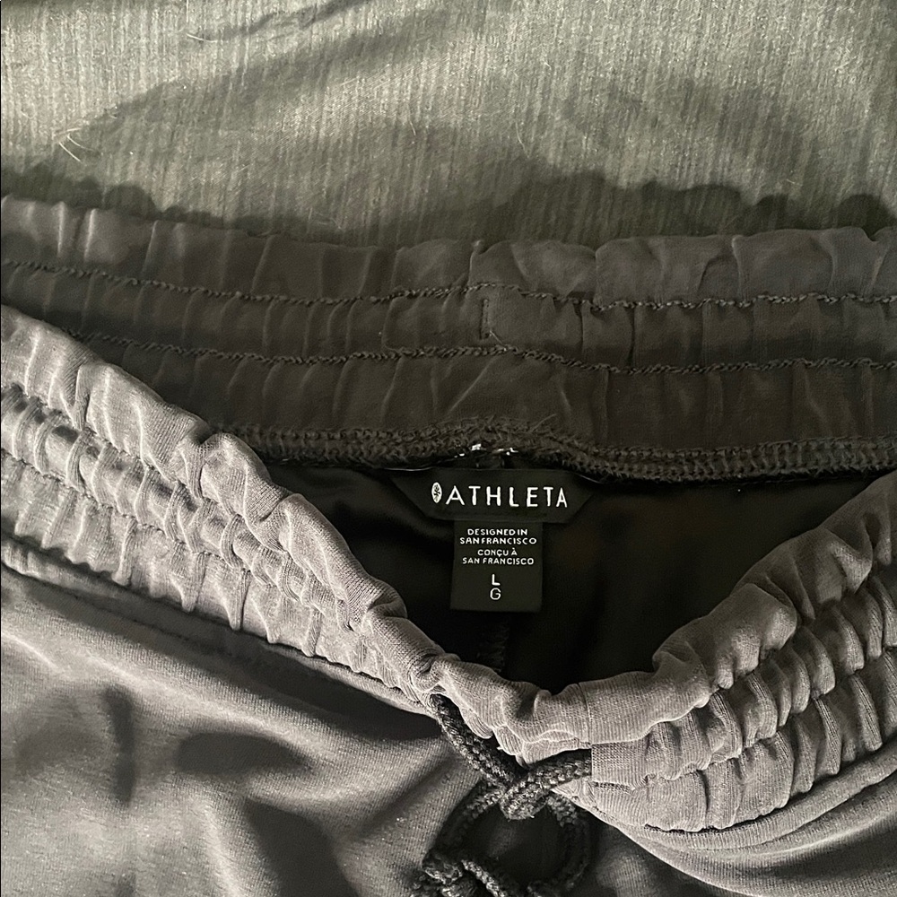 Athleta Dark Gray Elastic Waist wide leg jogger Pants